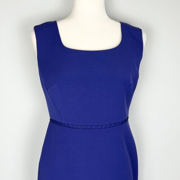Ann Taylor Womens Petite Eyelet Fluted Sheath Dress Sleeveless Purple size 2P - Picture 3 of 12